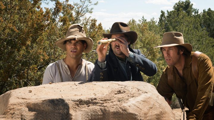Taylor Lautner, Luke Wilson, and Adam Sandler in The Ridiculous 6.