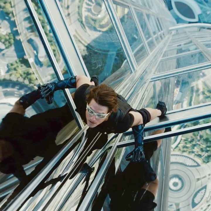 Tom Cruise hangs off the side of the Burj Khalifa in Mission: Impossible - Ghost Protocol.