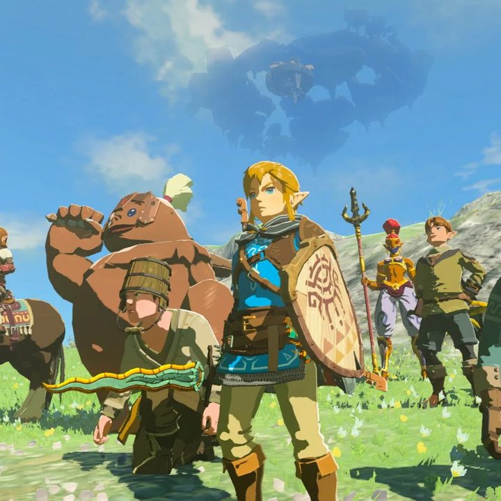 Link and other characters from Tears of the Kingdom.