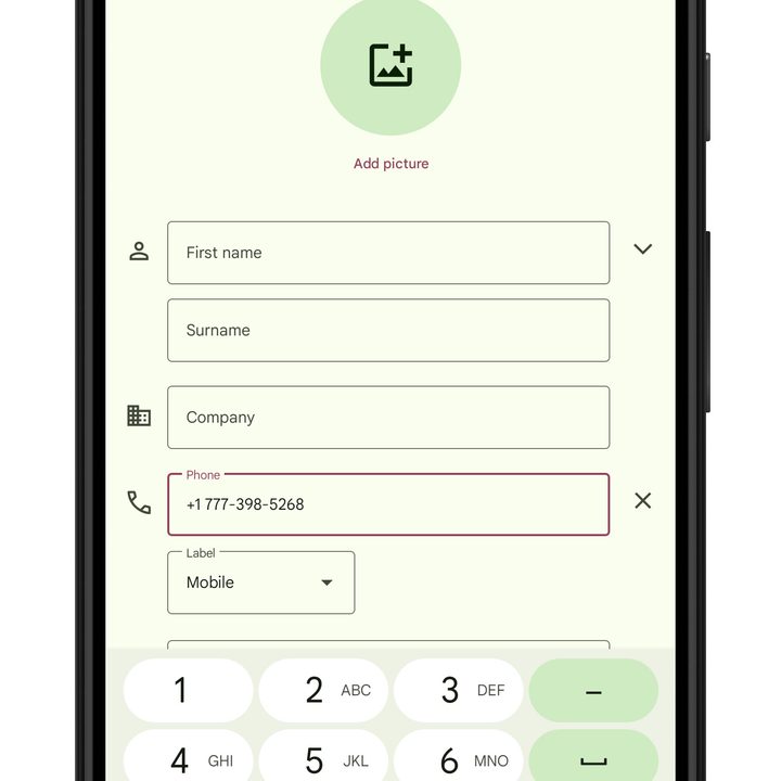 Adding an international number to WhatsApp.