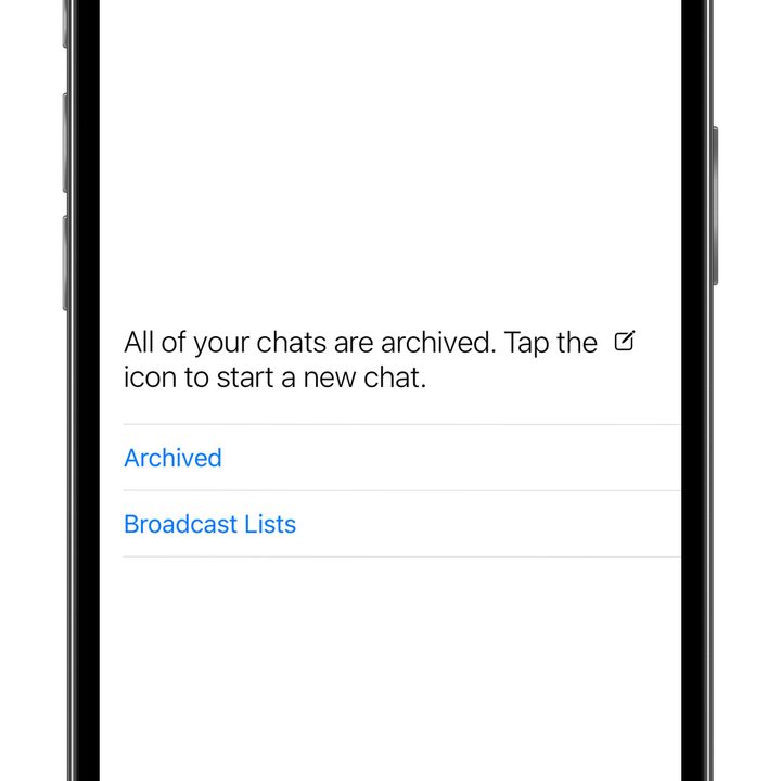 Opening a new chat in WhatsApp on iOS.