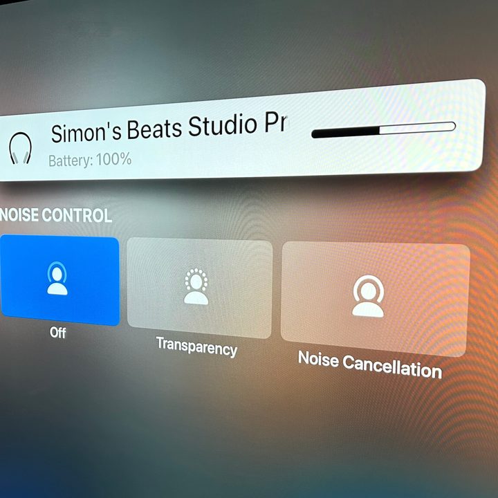 Beats Studio Pro Apple TV 4K settings screen.