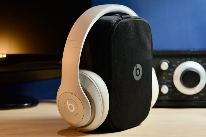 Beats Studio Pro sitting on travel case.