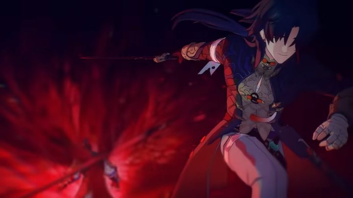 Blade slicing through enemy