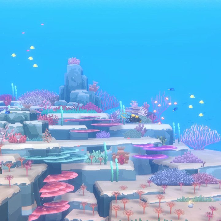 Dave dives underwater in Dave the Diver.