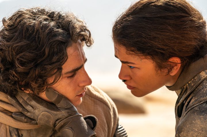Paul and Chani looking at each other in Dune: Part Two.