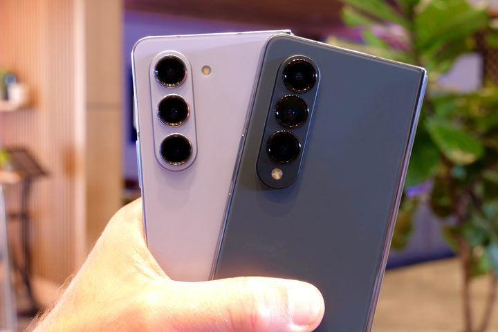 The Samsung Galaxy Z Fold 4 and Galaxy Z Fold 5's camera modules.
