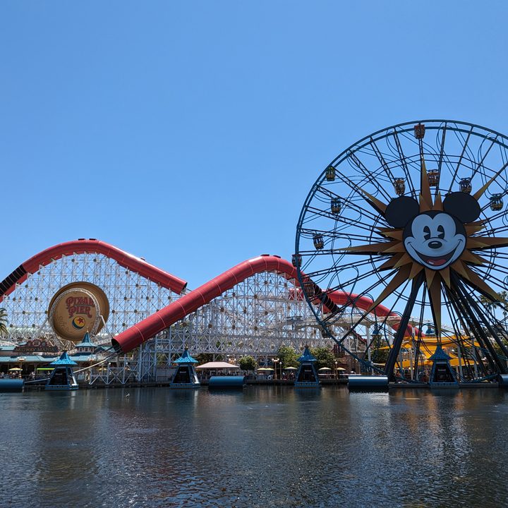 Pixar Pier at Disney California Adventure Parktaken with Google Pixel Fold main camera.