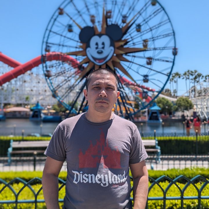 Portrait of Robert at Disney California Adventure taken with Google Pixel Fold.