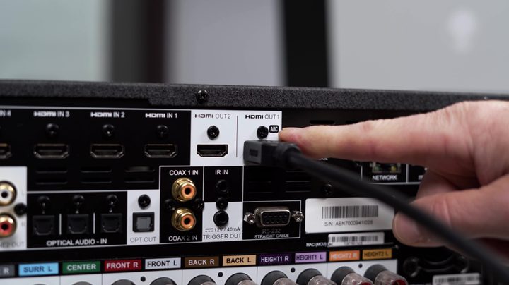 The HDMI ARC port on the back of a component.