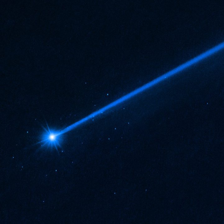 A NASA/ESA Hubble Space Telescope image of the asteroid Dimorphos taken on 19 December 2022.