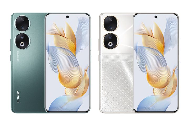 The Honor 90 in green and silver.