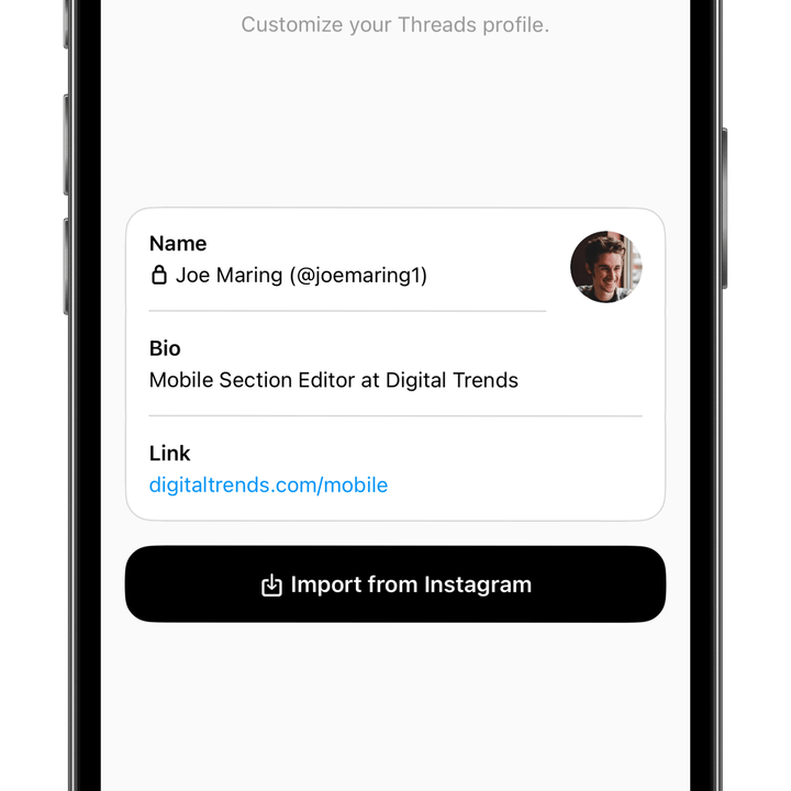Signing up for an Instagram Threads account.