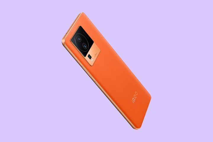 Vivo iQOO Neo 7 Pro with orange leather back.
