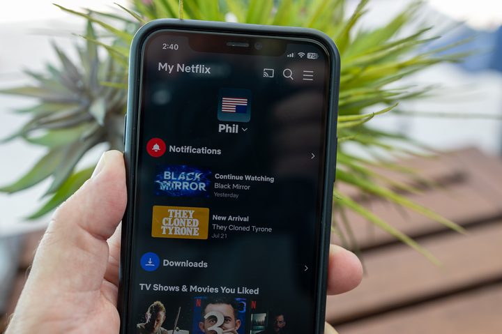 The My Netflix section of the Netflix app on an iPhone.