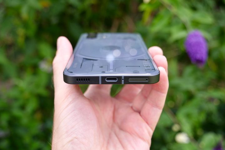 The charging port on the Nothing Phone 2.