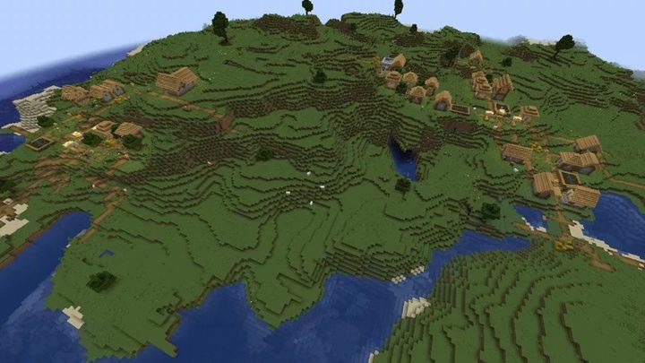 An island with some villages on it.