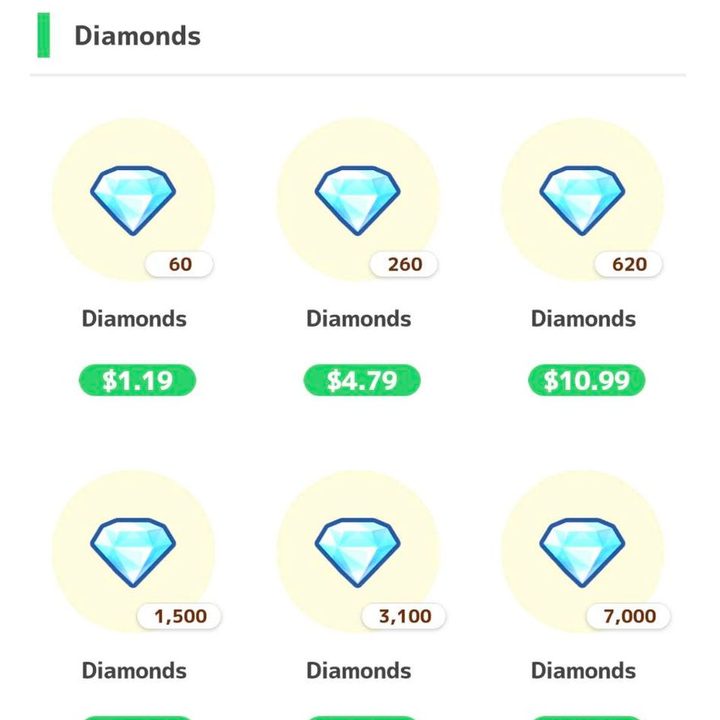 Paid diamond bundles appear in Pokemon Sleep's shop.