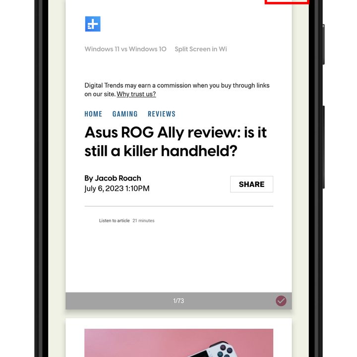 The print menu in Android.