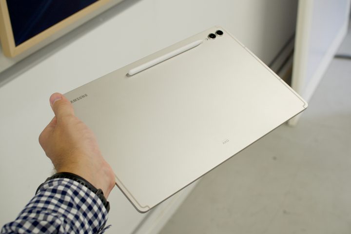 Someone holding the Samsung Galaxy Tab S9 Ultra.