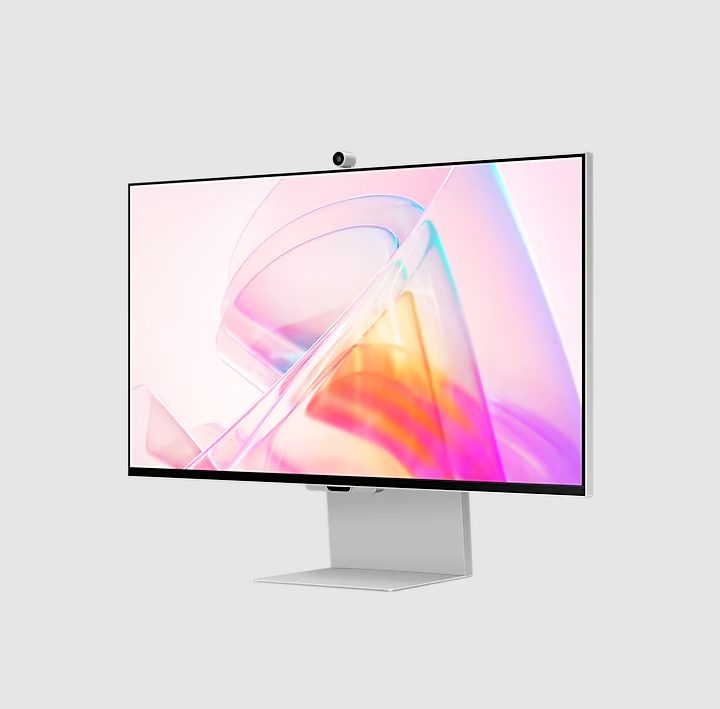 The Samsung ViewFinity S9 monitor on a grey background