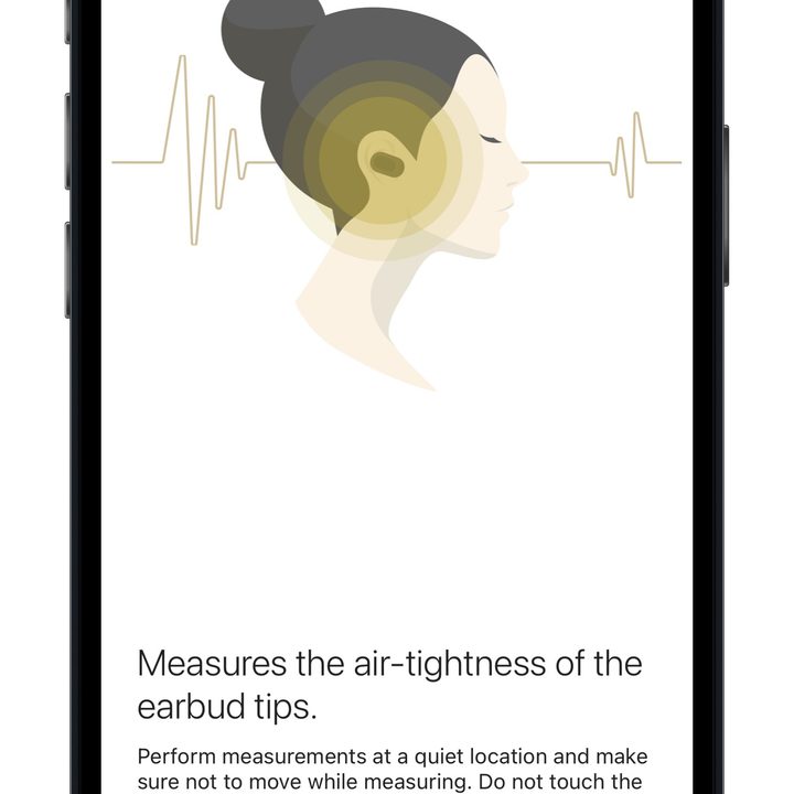 Sony Headphones app for iOS Ear Tip Fit page.