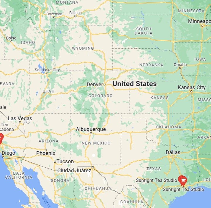 Sunright Tea Studio locations in United States on Google Maps