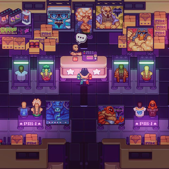 Muchacho Man shops for outfits in WrestleQuest.