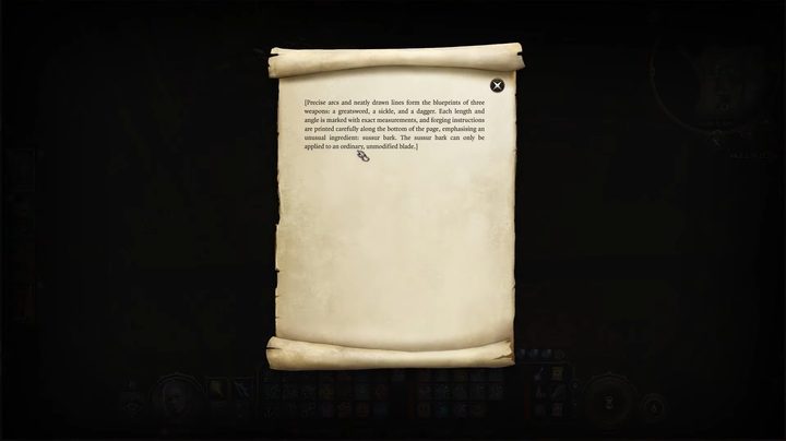 A scroll with highcliff's blueprints on it.