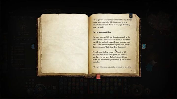 Reading the necromancy of thay in Baldur's Gate 3.