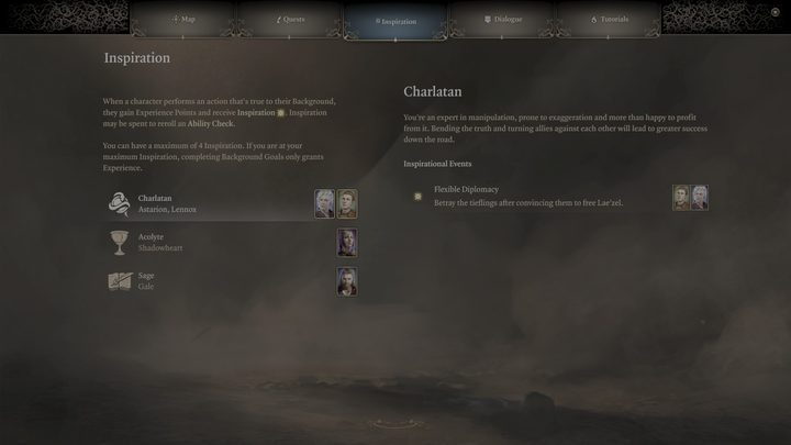 A description of how Inspiration works in Baldur's Gate 3.