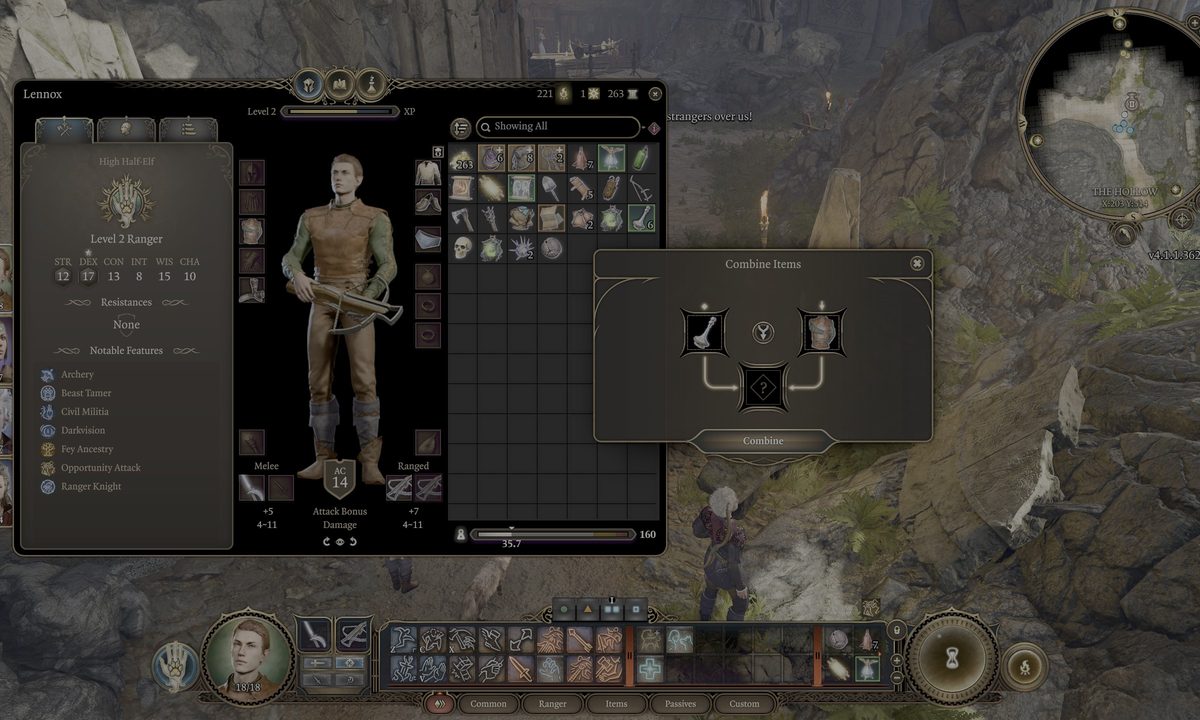 Combining dye with an armor in Baldur's Gate 3.