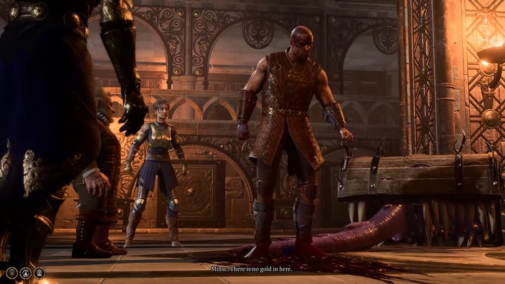 Minsc exclaiming there's no gold in the mimic.