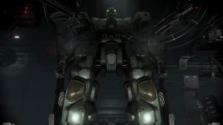 A mech in a garage being built.