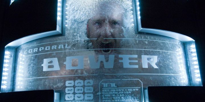 A man wakes up in a cryogenic tube in Pandorum