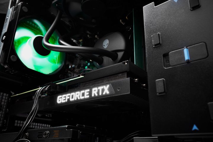 Graphics card inside the Alienware Aurora R16.