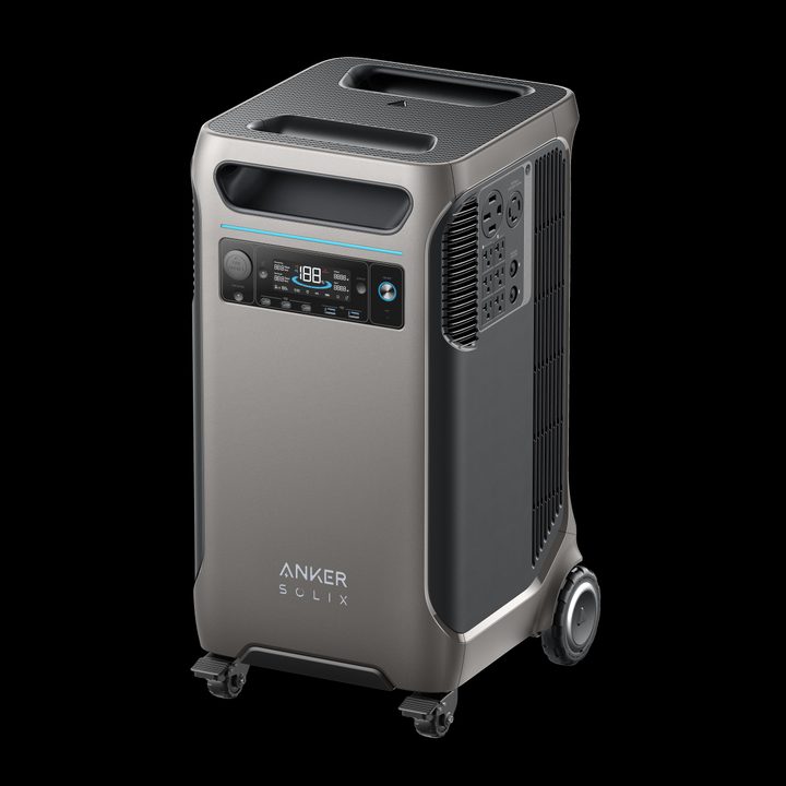 The Anker Solix F3800 on a black background.