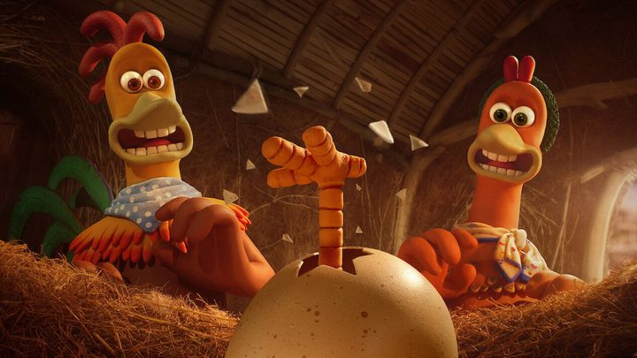 Rocky Rhodes and Ginger in Chicken Run: Dawn of the Nugget.