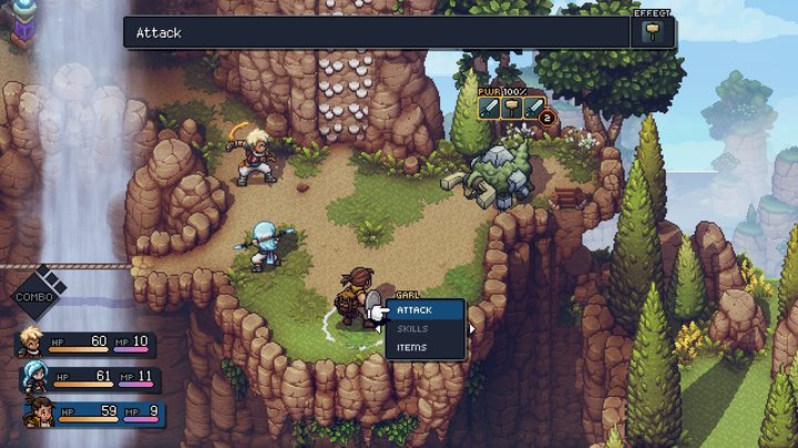 Valere, Zale, and Garl fighting ram monster