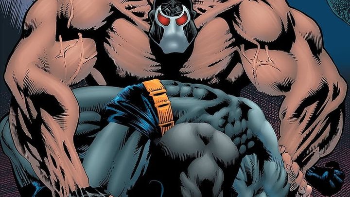 Cover of Knightfall - Bane breaking Batman's back