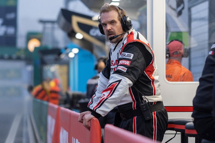 David Harbour wears a headset in Gran Turismo.