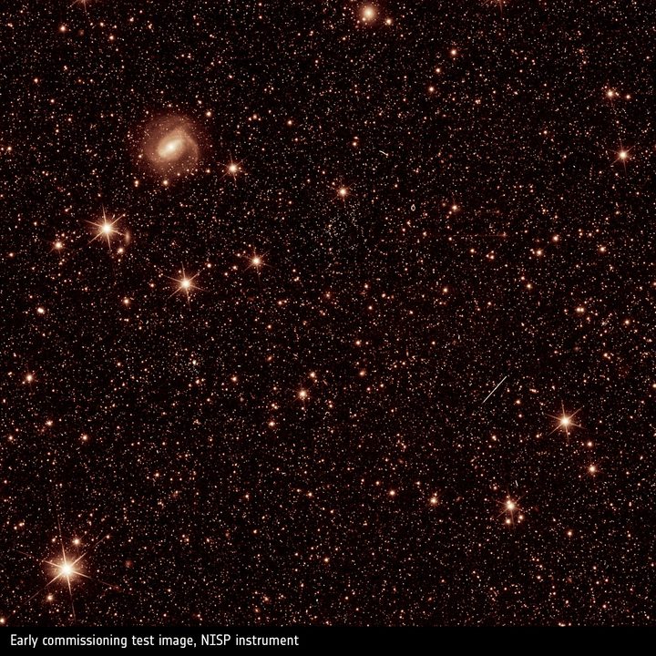 An image of space taken during the commissioning of Euclid to check that the focused instrument worked as expected.