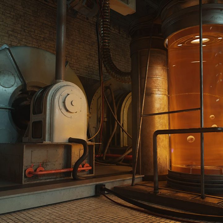 Half-Life 2 RTX screenshot showing the generator and VATS.