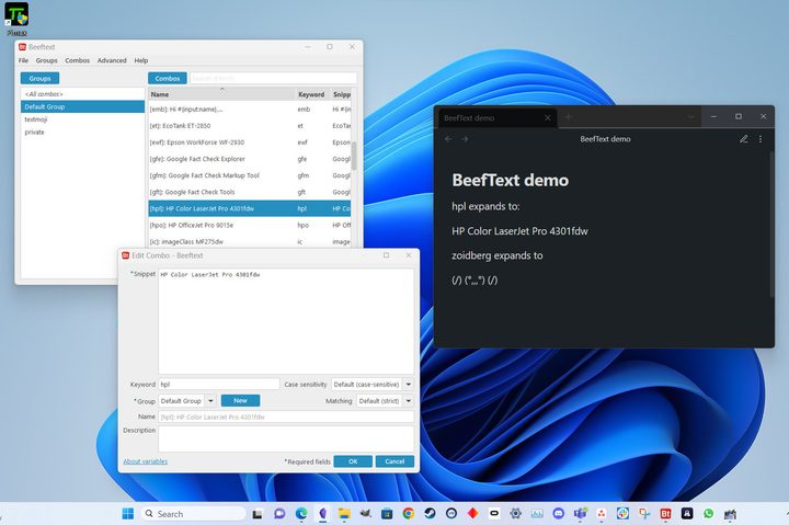 Here's how BeefText works to expand a keyword into longer text.
