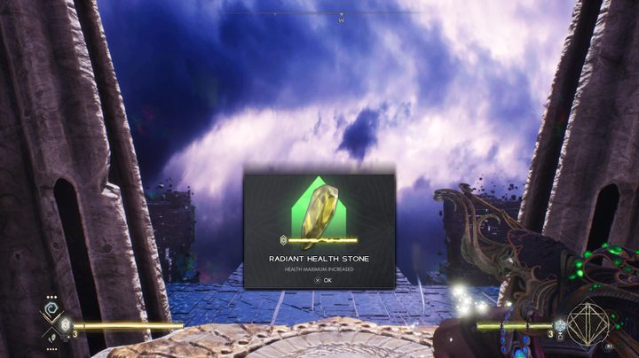 Jak collecting a radiant health shard in Immortals of Aveum.