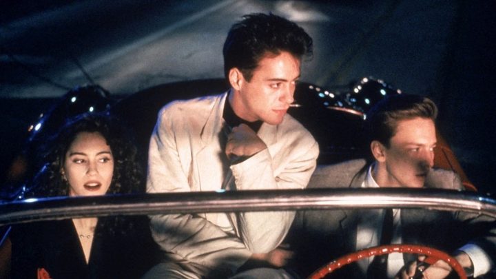 Jami Gertz, Robert Downey Jr., and Andrew McCarthy in Less Than Zero.
