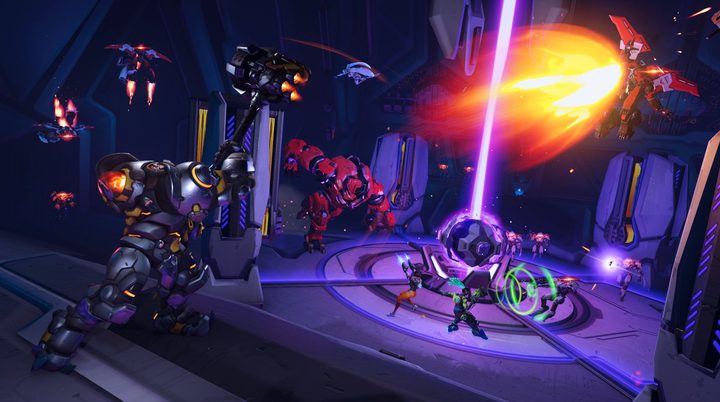 Players fight a boss in Overwatch 2's Rio story mission.