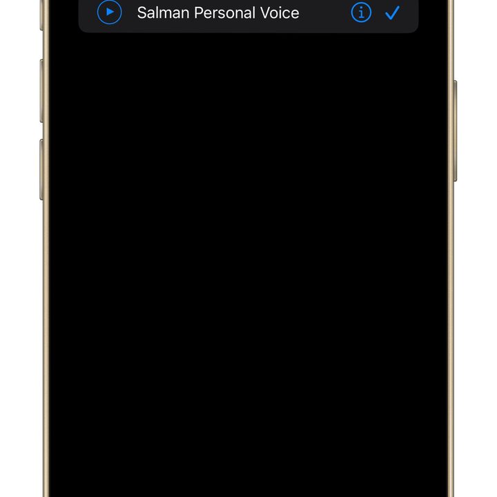 Picking up Personal Voice on iPhone.