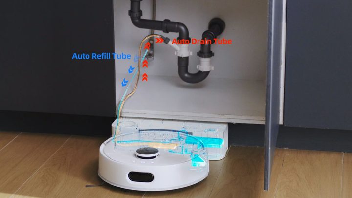 TheS10 connected to a water and drain line.