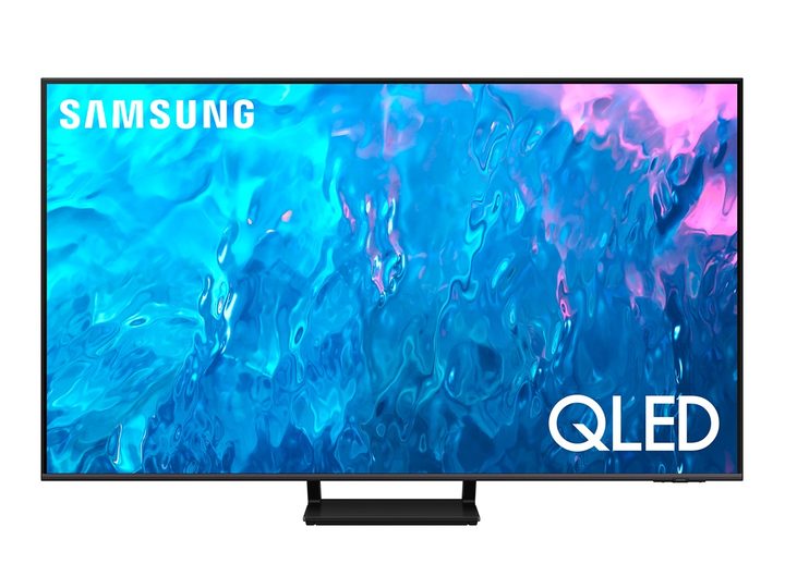 The Samsung Q70C 55-inch 4K QLED Smart TV against a white background.